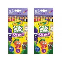 2 Pack Of Crayola Silly Scents Colored Pencils, Assorted Colors, Each Set of 12