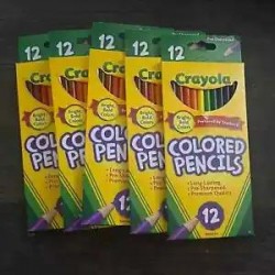 New Lot of 5 Packs Crayola Assorted Colored Pencils 12 ct. Nontoxic (60 total)