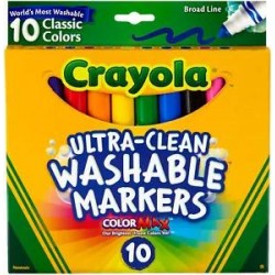 Crayola Ultra-Clean Color Max Broad Line Washable Markers-Classi