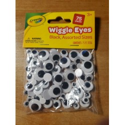 Crayola Black Wiggle Eyes Peel N Stick Bag of 75 assorted pieces Arts & crafts