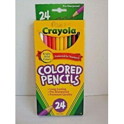 NEW Crayola Colored Pencils 24 Count Pre Sharpened Long Lasting Premium J1
