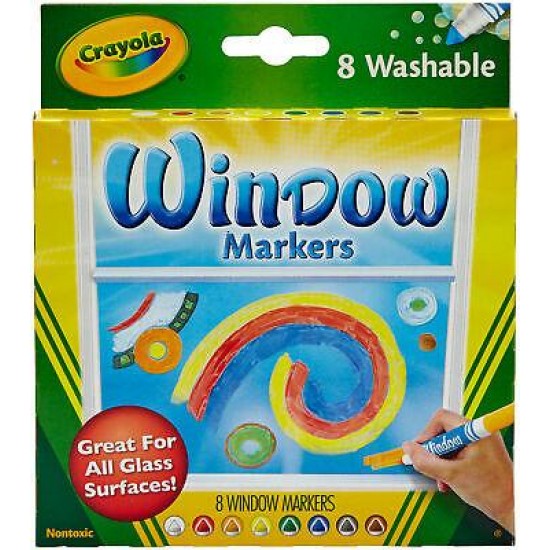 Crayola Washable Window Markers 8/Pkg-Assorted Colors 58-8165