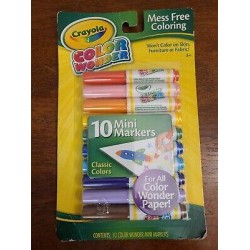 Crayola 10 Mini Markers Color Wonder Mess Free Coloring Classic Colors