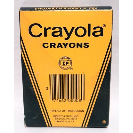 VTG  Crayola Crayons, Binney & Smith, No. 8 pack , 1903 pack replica,  USA