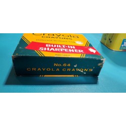 Vintage Crayola Crayons Box of 64 Smith & Binney Sharpener Indian Red & Maize