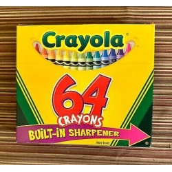 Retro Vintage Crayola Crayons Box With Built In Sharpener 64 Crayons Asst Colors