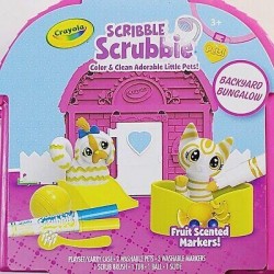 NEW Crayola Scribble Scrubbie Pets Backyard Bungalow with Fruit Scented Markers