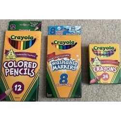 MIxed Lot of Crayola Colored Pencils Washable Markers Crayons