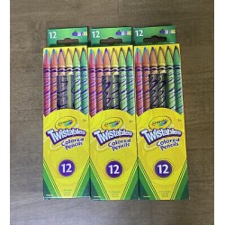 Lot of 3 Crayola Twistables Colored Pencils 12 Each