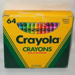 Vintage 1990 Crayola Crayons 64 Colors with Box Sharpener - Has Indian Red