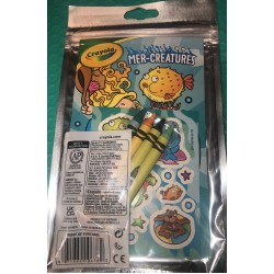 CRAYOLA COLORING PACK Mer Creatures Mermaids Sea Life. New Sealed. With Crayons!