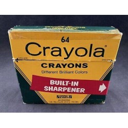 Vintage 64 Crayola Crayons with Built-in Sharpener