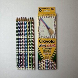 NOS Vintage Crayola 8 Ct Dual Color Split Tip Colored Pencils Rare 1995