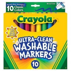 Crayola Ultra-Clean Color Max Broad Washable Markers 10/Pkg-Classic Colors 58-78