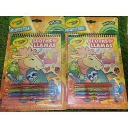 2 ~ Crayola Sloths Love Llamas Kids Activity Pack Coloring Books