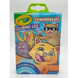 Crayola #Squadgoals Coloring Case, Includes:40 coloring pages, 4 crayons, 1 case
