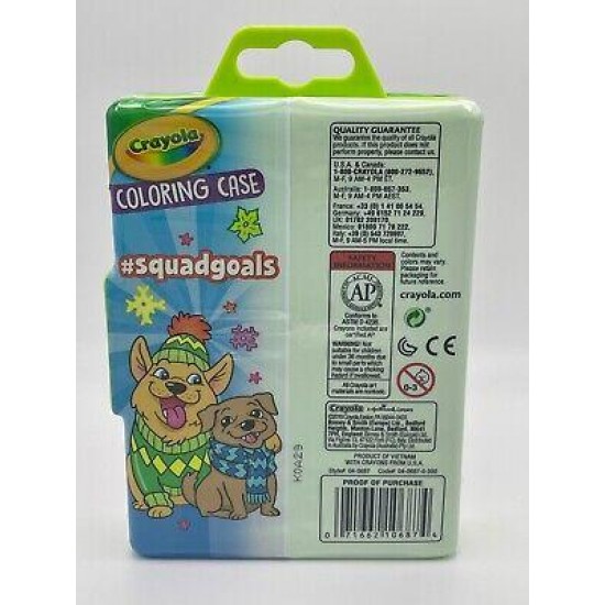 Crayola #Squadgoals Coloring Case, Includes:40 coloring pages, 4 crayons, 1 case
