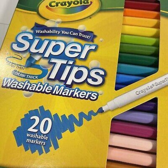 20 Count - Crayola Washable Super Tips - New! Lot Of 2