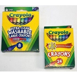 2 Boxes CRAYOLA Crayons - 8ct Ultra-Clean Washable Large Color Max & 24ct NEW