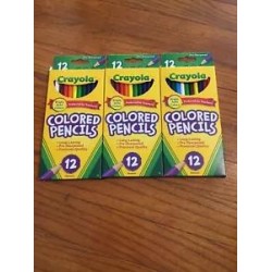 NEW Crayola Colored Pencils Long Lasting Premium Qaulity 12-Color Set - 3 PACK