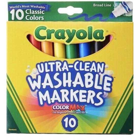 Crayola Ultraclean Broadline Classic Washable Markers (10 Count) (Pack of 2)
