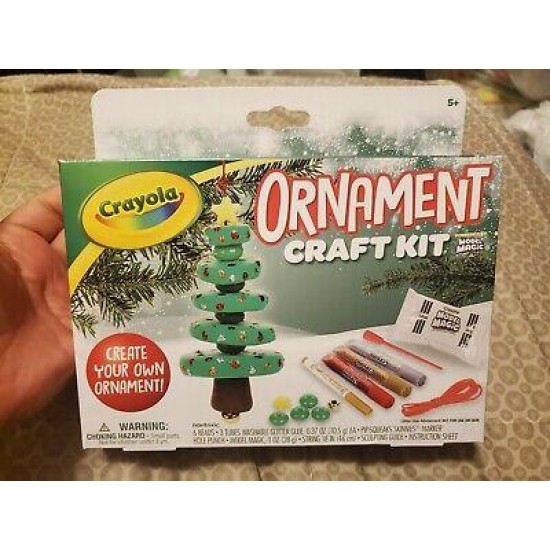 BNIB Lot of 2 Crayola Ornament Craft Kits Christmas Tree & Snowman (A9)