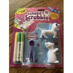 SCRIBBLE SCRUBBIE Cat & Dog PETS  CRAYOLA Color & Clean Figures SIP NEW