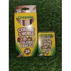 Crayola Colors of the World 24ct Pencils Pre Sharpened And 24ct Crayons