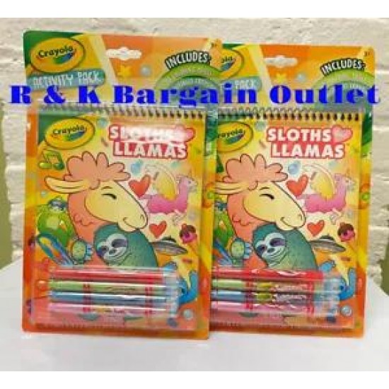 2 ~ Crayola Sloths Love Llamas Kids Activity Pack Coloring Books