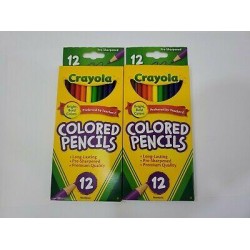 2 Boxes Crayola Colored Pencils, 12ct Each Box, Sharpened. Non-Toxic. New In Box