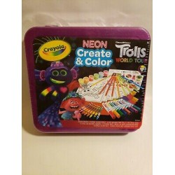 Trolls World Tour Dreamworks Crayola Create Color Art Case 71 Pieces Boys Girls