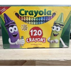 BRAND NEW in SEALED PLASTIC!!! Box of 120 ct Crayola Crayons With Sharpener