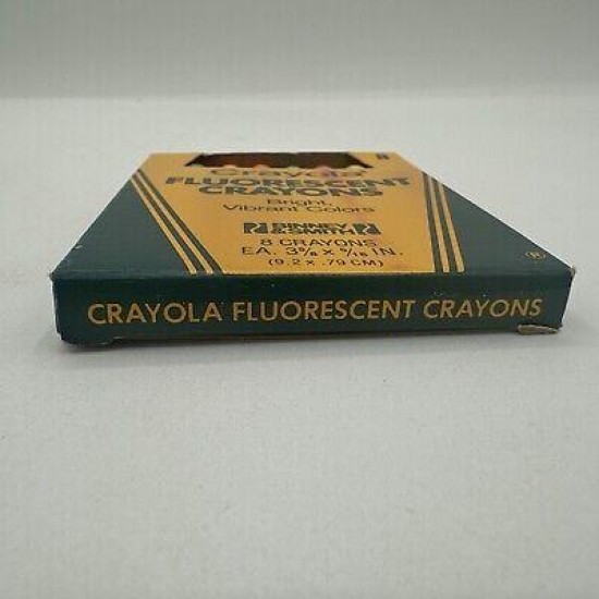1988 NEW Vintage Crayola Fluorescent Crayons Binney & Smith 8 Count RARE
