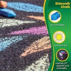 2 Pack Crayola Washable Sidewalk Chalk-Assorted Colors 48/Pkg 51-2048