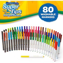 Crayola SuperTips Washable Markers 80ct with 80 Unique Colors, No Duplicates NEW