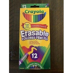 2 Boxes Crayola Erasable Colored Pencils Non-Toxic Pre-Sharpened 12ct/Box