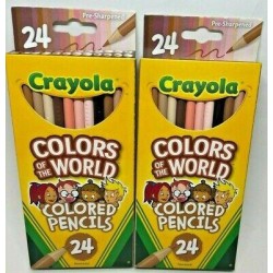 (2) Crayola Colors of The World Pencils 24 pc Multi Colors for Kids School New