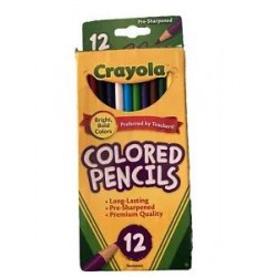 New Crayola Colored Pencils 12 Count White