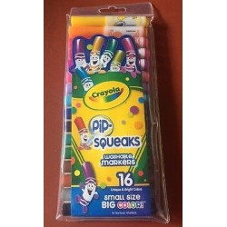 CRAYOLA PIP SQUEAKS WASHABLE MARKERS 16 FUN COLORS,FOR LITTLE HANDS, FREE POST
