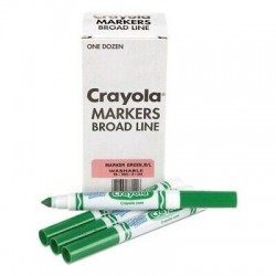 NEW box of Crayola Markers Broad Line Green Washable One Dozen Non-Toxic