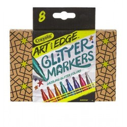 2 Sets of 8 Crayola 588618 Crayola Art with Edge Glitter Markers New in Box