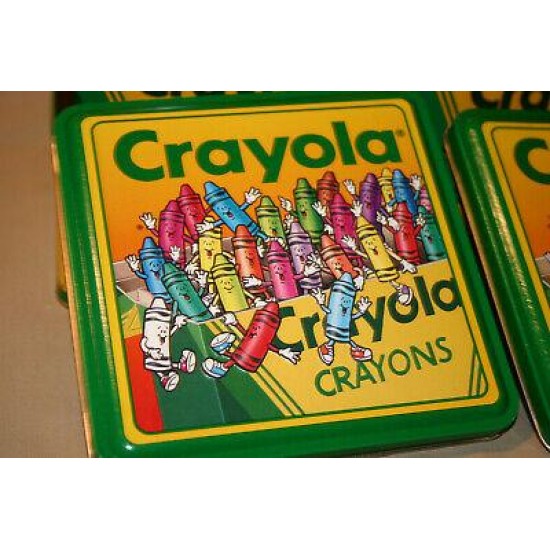 (2) CRAYOLA CRAYON SETS WITH COLLECTOR TINS 64 CRAYONS EACH WITH SHARPENERS NEW