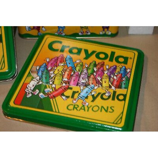 (2) CRAYOLA CRAYON SETS WITH COLLECTOR TINS 64 CRAYONS EACH WITH SHARPENERS NEW